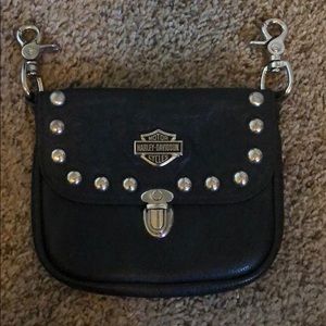 Leather riding purse